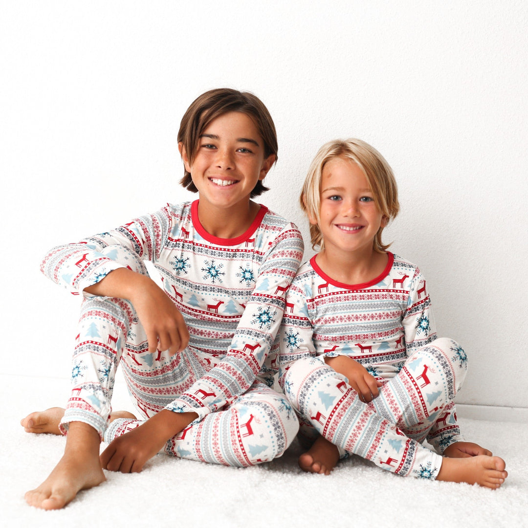 Bestaroo - Bamboo - Holiday Reindeer Blue Pajama