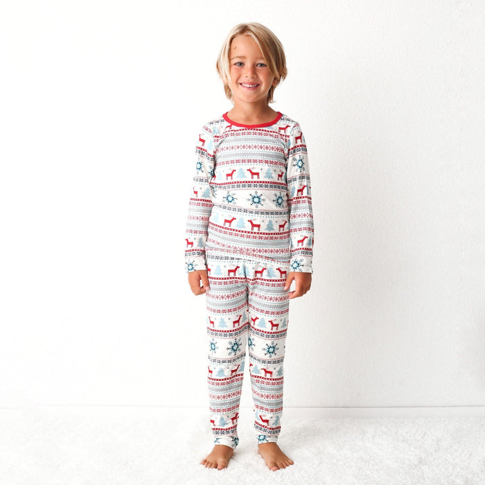 Bestaroo - Bamboo - Holiday Reindeer Blue Pajama
