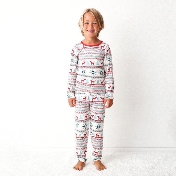 Bestaroo - Bamboo - Holiday Reindeer Blue Pajama