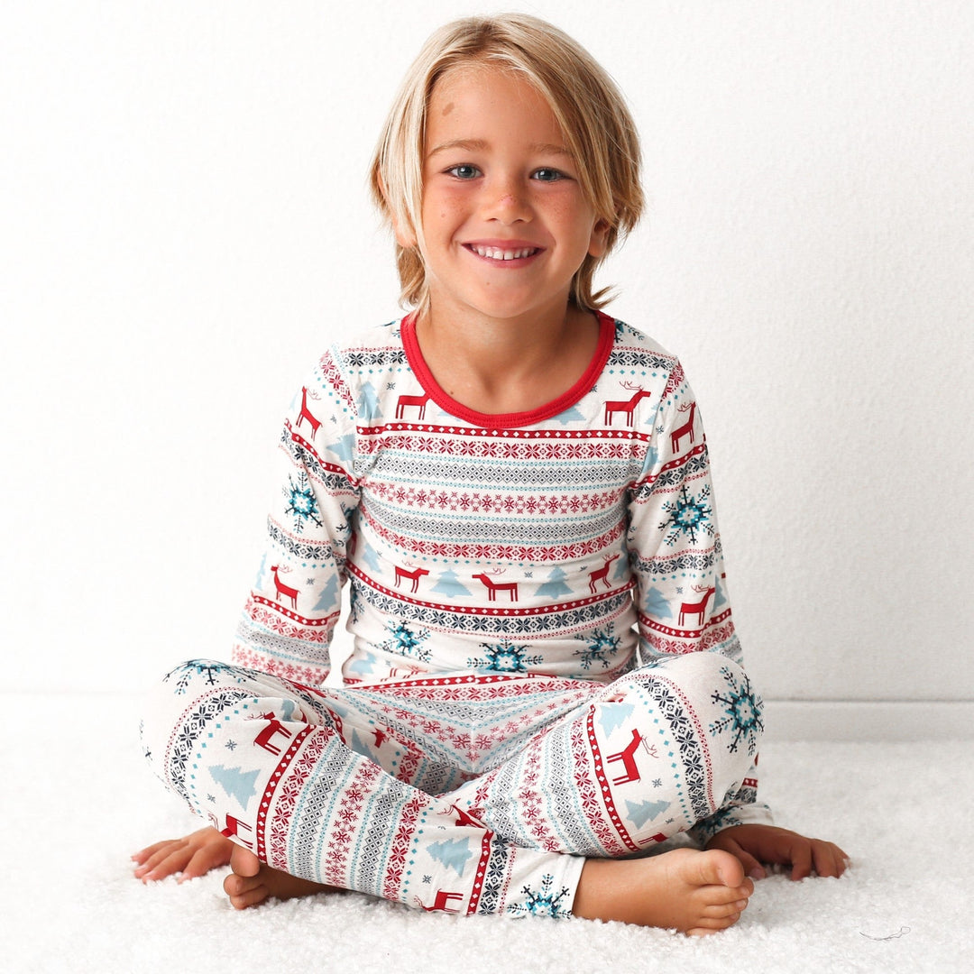 Bestaroo - Bamboo - Holiday Reindeer Blue Pajama