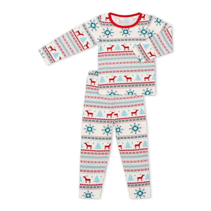 Bestaroo - Bamboo - Holiday Reindeer Blue Pajama
