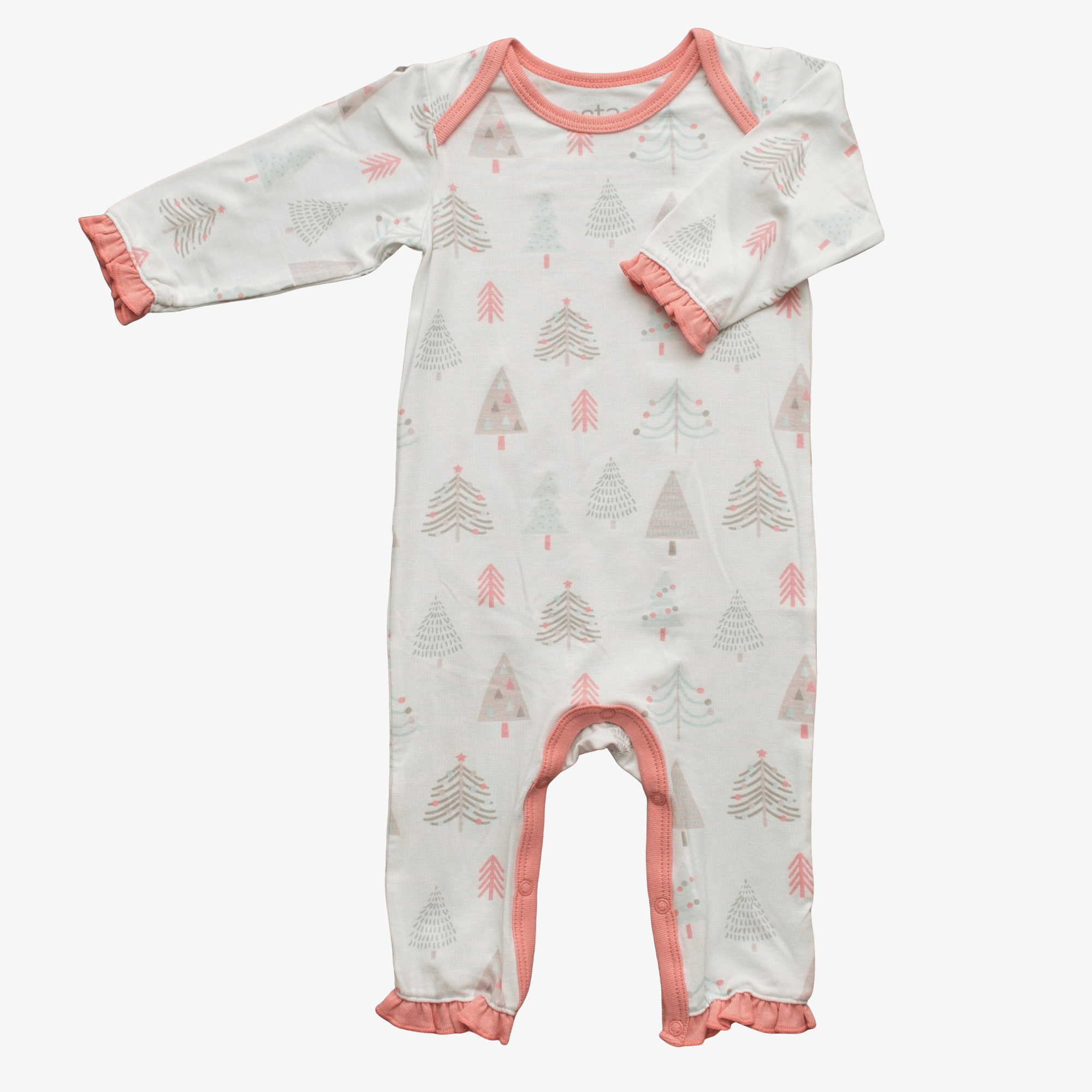 Bestaroo - Bamboo - Holiday Tree in Pink Romper