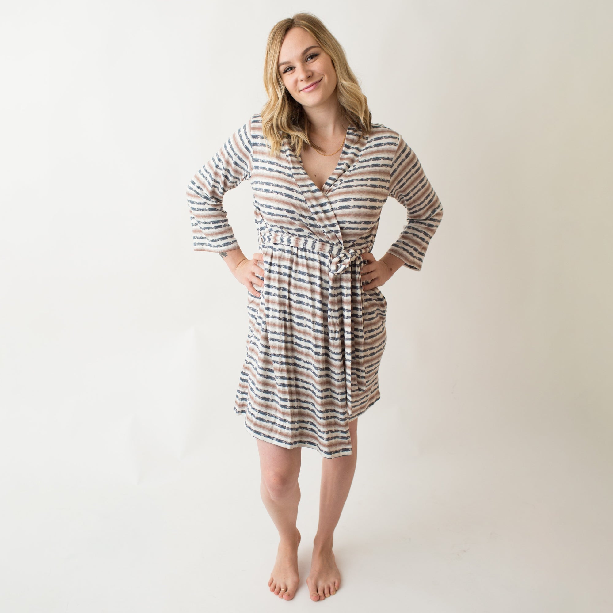 Tye Dye Navy Stripe Robe - Bestaroo