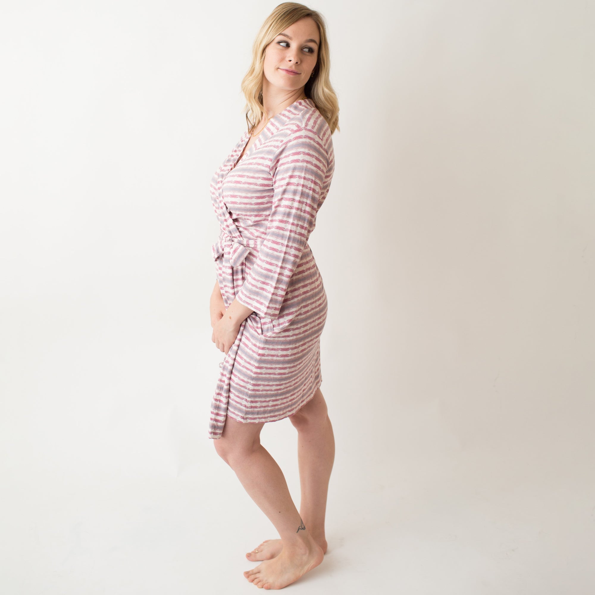 Tye Dye Rose Stripes Robe - Bestaroo