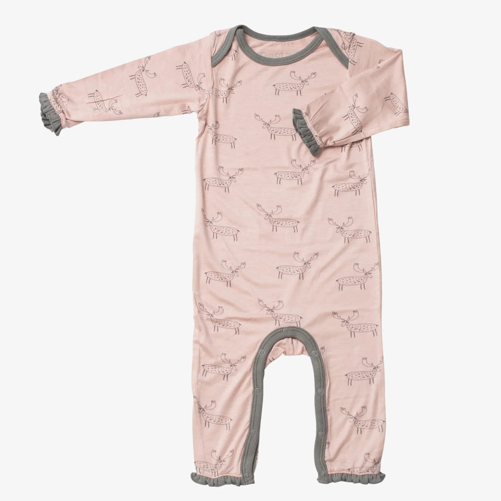 Bestaroo - Bamboo - Moose in Pink Romper