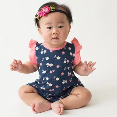Bestaroo - Navy Bloom Flutter Romper