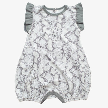 Bestaroo - Snake Print Grey Flutter Romper