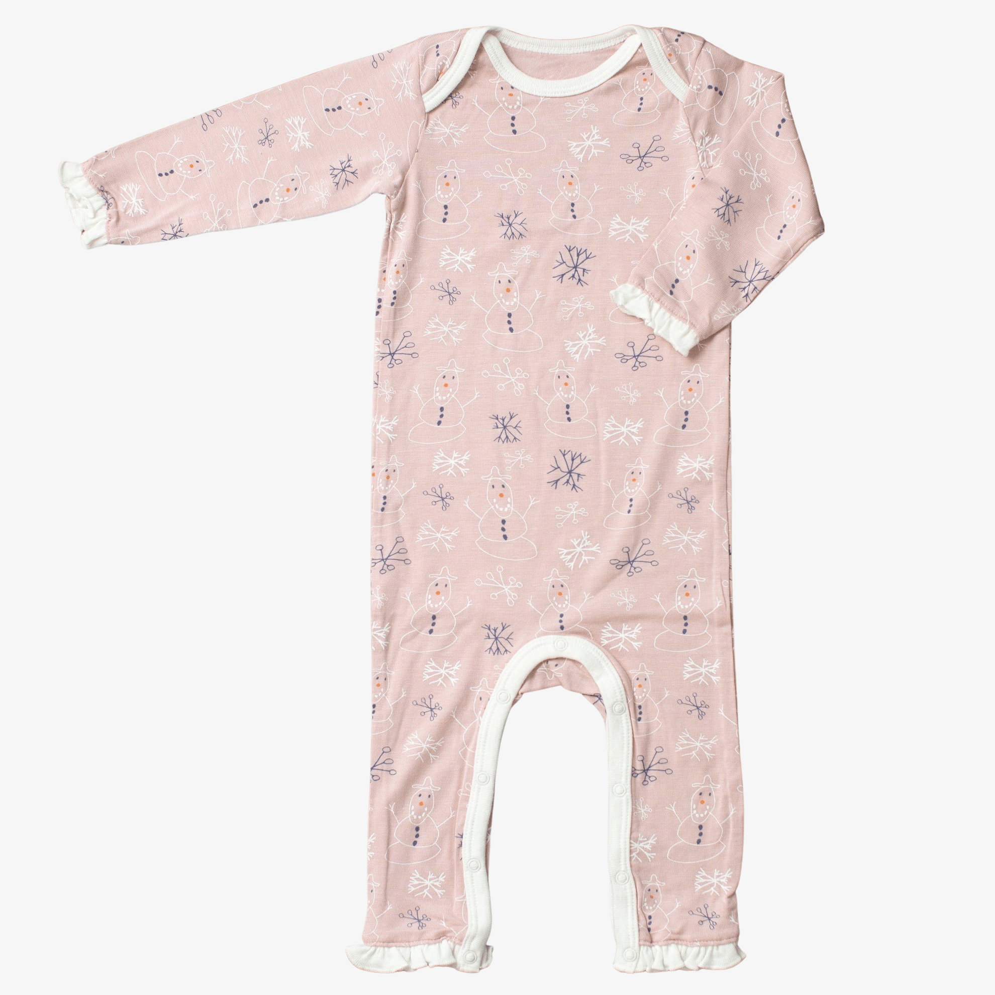 Bestaroo - Bamboo - Snowman Pink Romper