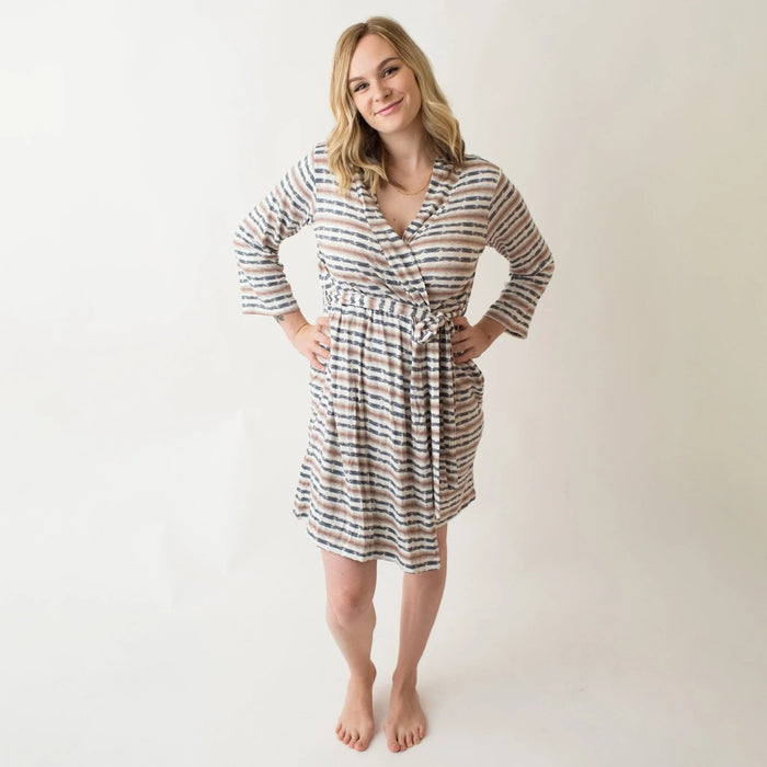 Bestaroo - Bamboo - Tye Dye Navy Stripe Robe