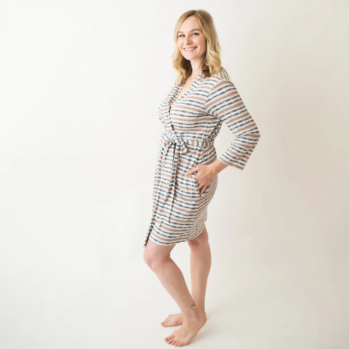 Bestaroo - Bamboo - Tye Dye Navy Stripe Robe