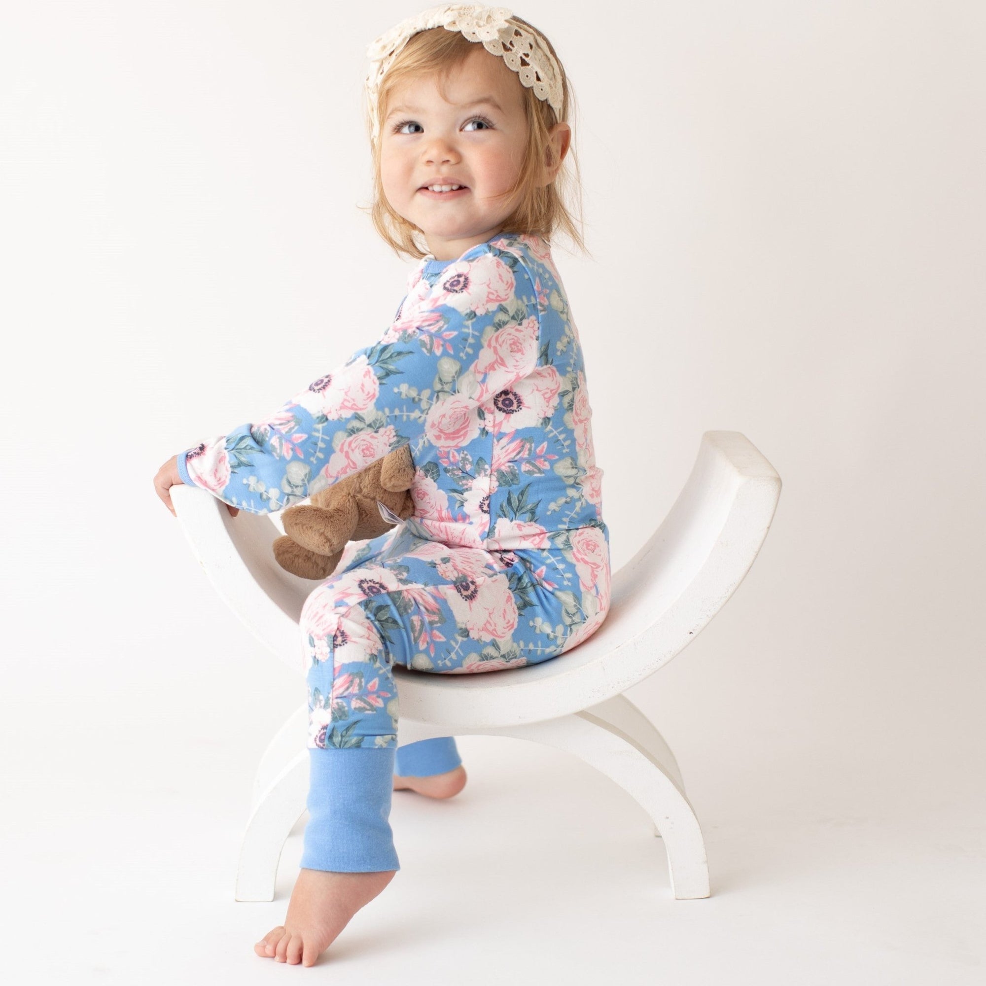 Bestaroo - Vintage Roses Blue Romper