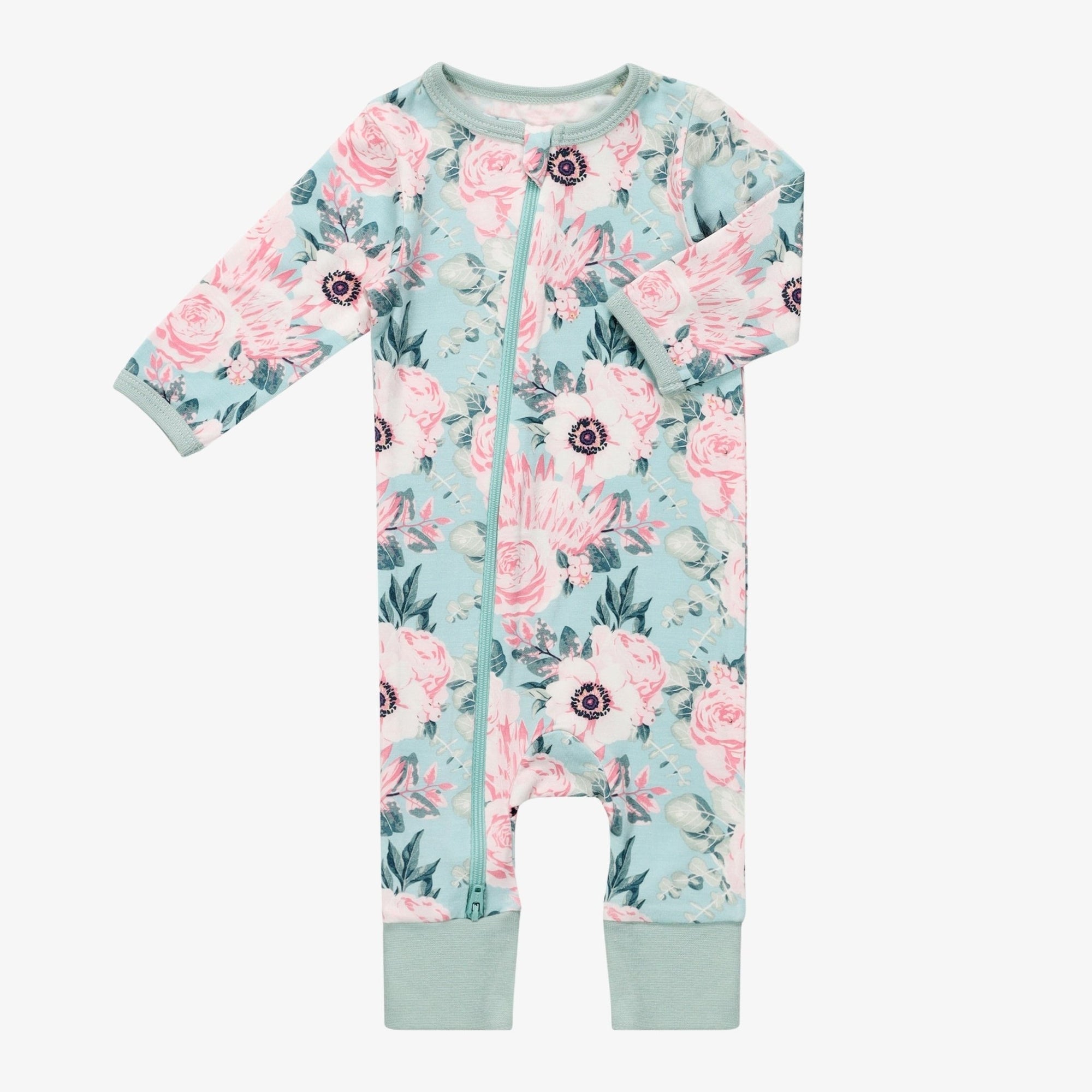 Bestaroo - Vintage Roses Teal Romper
